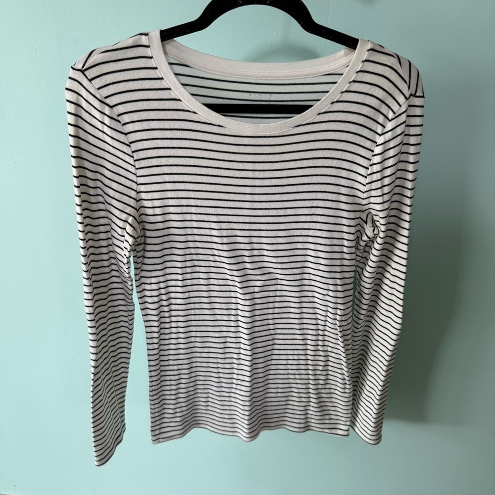 A New Day Women’s Striped Long Sleeve Layering Top Size Medium